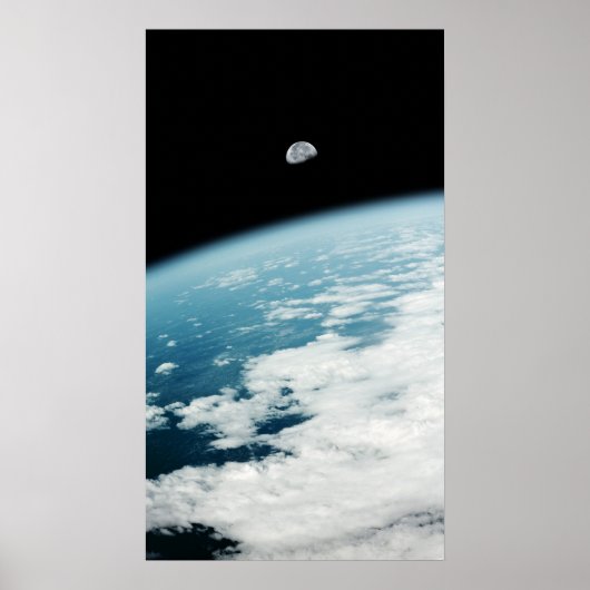 Maan boven de aarde poster (Voorkant)