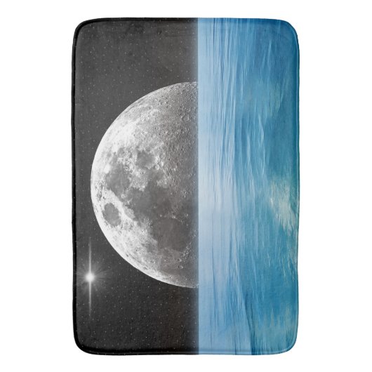 Maan boven de oceaan badmat (Voorkant Verticaal)