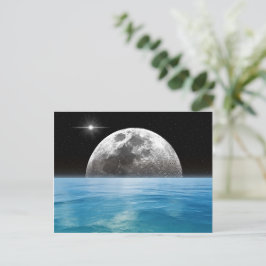 Maan boven de oceaan briefkaart