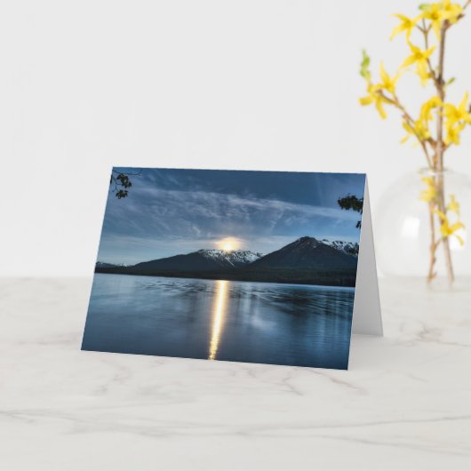Maan boven het meer kaart (Gele Bloem)