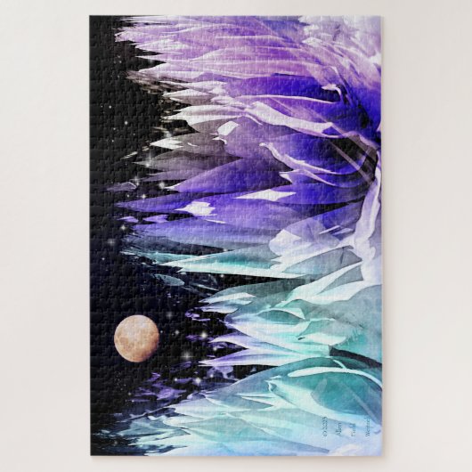 "Maan boven IJsland" Legpuzzel (Verticaal)