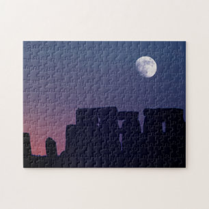 Maan boven Stonehenge Wiltshire, Engeland Legpuzzel