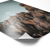 Maan boven Sylvan Lake Rocks Foto Afdruk (Hoek)