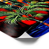 Maan boven waterval perfect poster (Hoek)