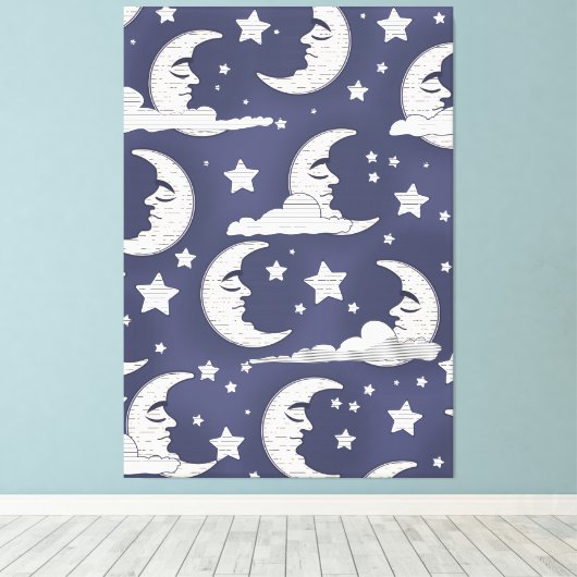 Maan Canvas Afdruk (Insitu (Houten vloer))