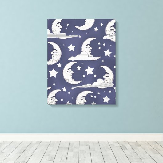Maan Canvas Afdruk (Insitu (Houten vloer))