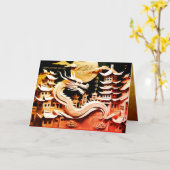 Maan Chinees Nieuwjaar van de Draak 2024 GC2 Kaart (Gele Bloem)