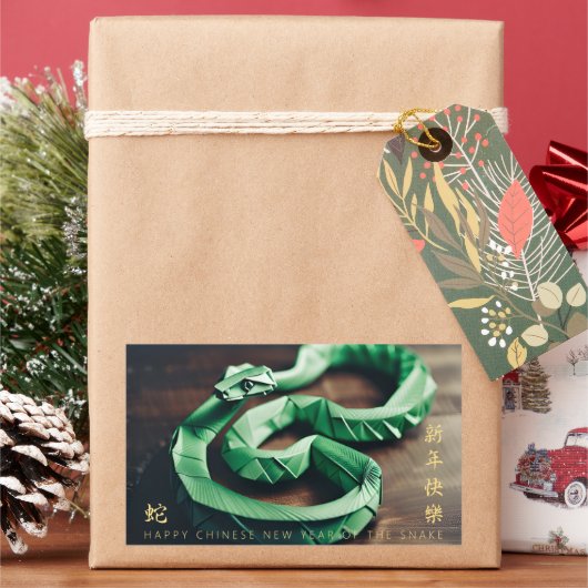 Maan Chinees Nieuwjaar van de Slang 2025 HRS2 Rechthoekige Sticker (Feestdagen)