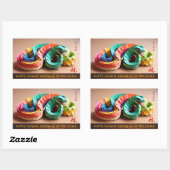 Maan Chinees Nieuwjaar van de Slang 2025 HRS Recta Rechthoekige Sticker (Vel)