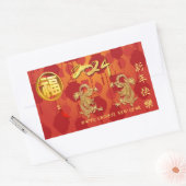 Maan Chinese Draak Nieuwjaar 2024 RSt Rechthoekige Sticker (Envelop)