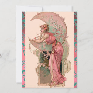 MAAN DAME MET ROZEN, ROZE BLAUWE DAMAST BLOEMEN KAART