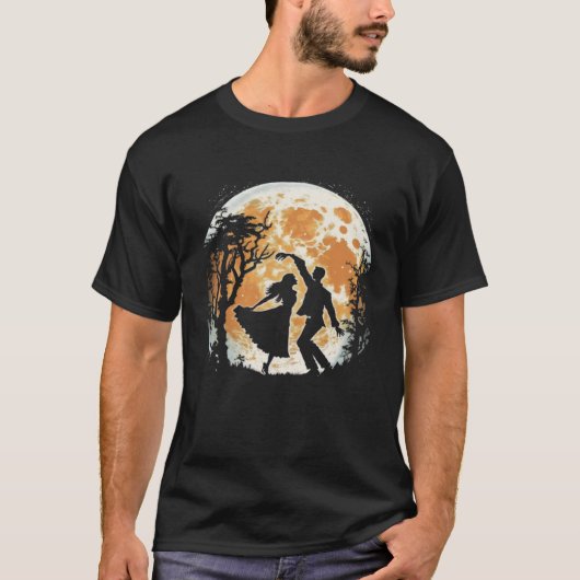 Maan dansen koppels maanlicht silhouet t-shirt (Voorkant)