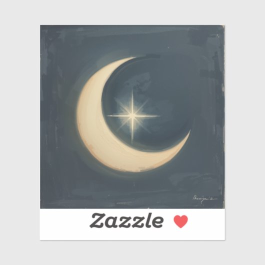Maan die een Ster Wiegt 🌌🎨 Sticker (Vel)
