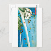 Maan door de Bladeren en de Waterval die van de Briefkaart (Voorkant / Achterkant)