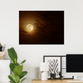 Maan door de bomen poster (Thuiskantoor)