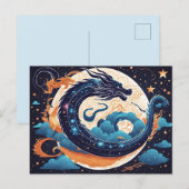 maan draak ansichtkaart briefkaart (Voorkant / Achterkant)