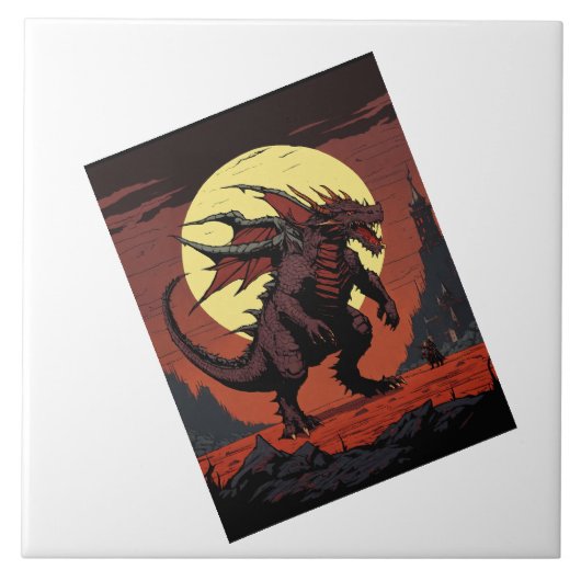 Maan draak. tegeltje (Voorkant)