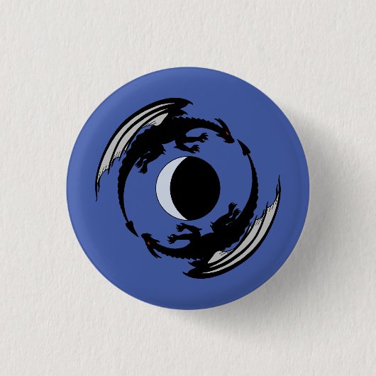 Maan Draken Fantasy Ontwerp Knop Ronde Button 3,2 Cm (Voorkant)