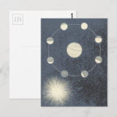 Maan en Aarde Rotatie - Verjaardag Space Artwork Briefkaart (Voorkant / Achterkant)