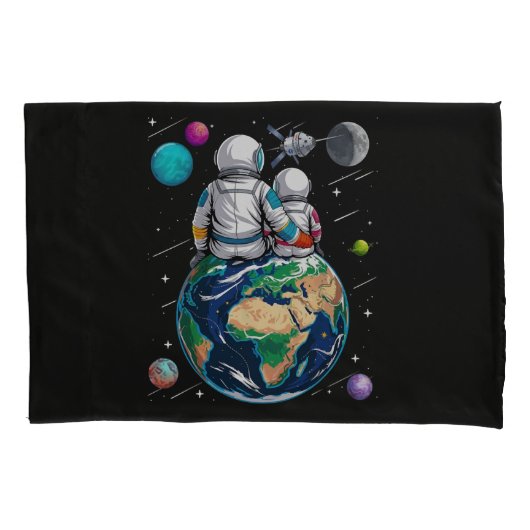 Maan En Astronaut Kussensloop (Voorkant)