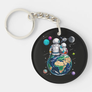 Maan En Astronaut Sleutelhanger