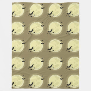 Maan en Bat Silhouet Patroon Fleece Deken