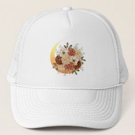 Maan en bloemen bloeien trucker pet