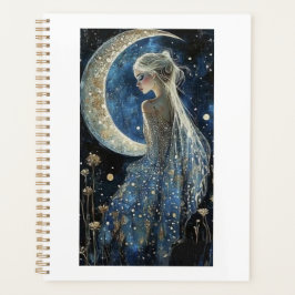 Maan en dame ontwerpnotitieboek planner