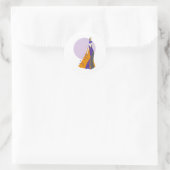 Maan en de sterren ronde sticker (Tas)