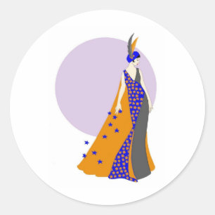 Maan en de sterren ronde sticker