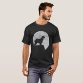 Maan en hond Silhouet Engelse Springer Spaniël T-shirt (Voorkant volledig)