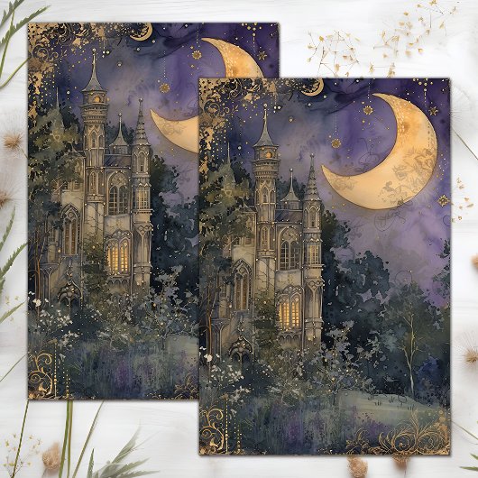 MAAN EN KASTEEL DECOUPAGE VLOEIPAPIER TISSUEPAPIER
