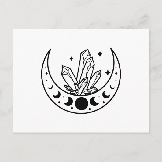 maan en kristal briefkaart (Voorkant)
