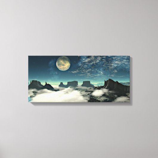 Maan en landschap canvas afdruk (Voorkant)