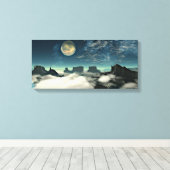 Maan en landschap canvas afdruk (Insitu (Houten vloer))
