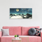 Maan en landschap canvas afdruk (Insitu (Woonkamer))