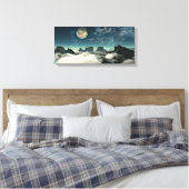 Maan en landschap canvas afdruk (Insitu (Slaapkamer))