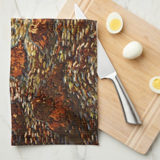 Maan en landschap theedoek (Quarter Fold)