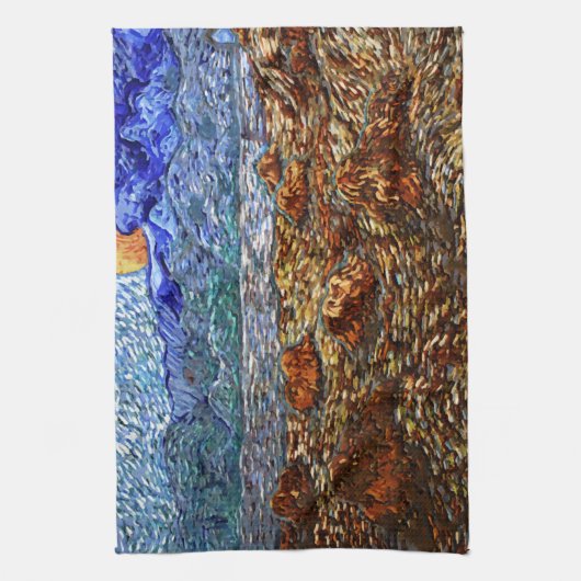 Maan en landschap theedoek (Verticaal)