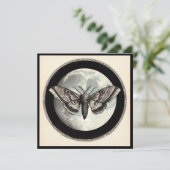 Maan en Moth Illustratie Kaart (Staand voorkant)