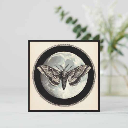 Maan en Moth  Illustratie Kaart (Staand voorkant)