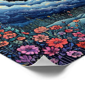 Maan en nachthemel poster (Hoek)