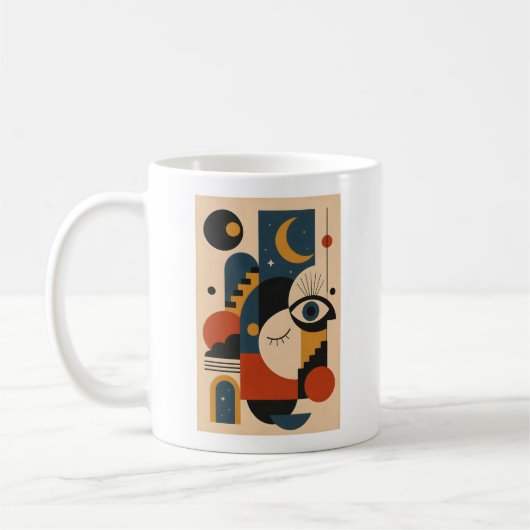 Maan en oog - Geometrische kunst mok (Links)