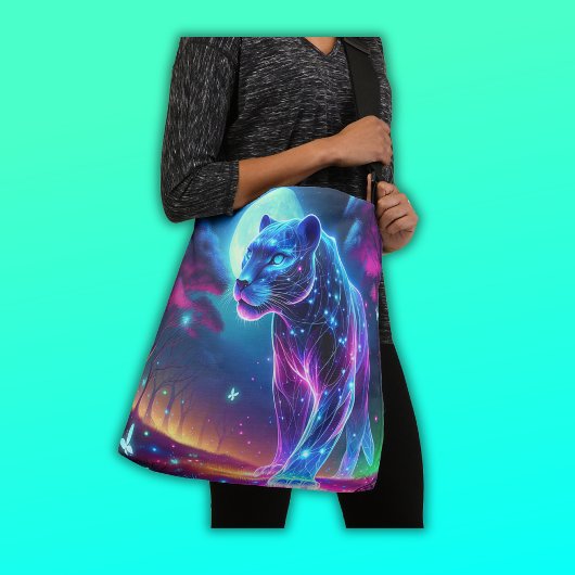 Maan en Panther Holografisch Neon Kleurrijk | Crossbody Tas