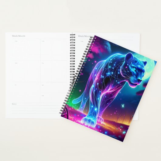 Maan en Panther Holografisch Neon Kleurrijk | Planner (Display)