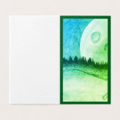 Maan en planeet - groen kaart (Buitenkant ongevouwen)