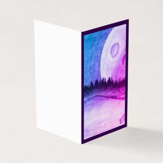 Maan en planeet - Paarse Kaart (Buitenkant)