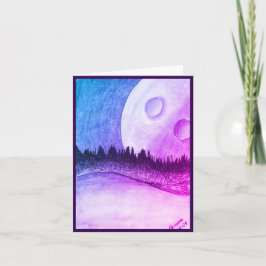 Maan en planeet - Puple, Blank Invitation