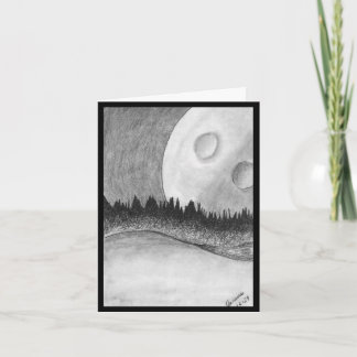 Maan en planeet - zwart