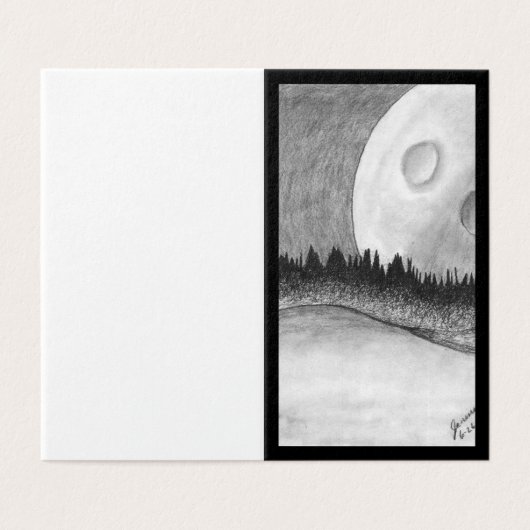 Maan en Planeet - Zwart Kaart (Buitenkant ongevouwen)